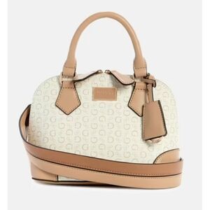 Guess Cream and Tan Satchel Bag